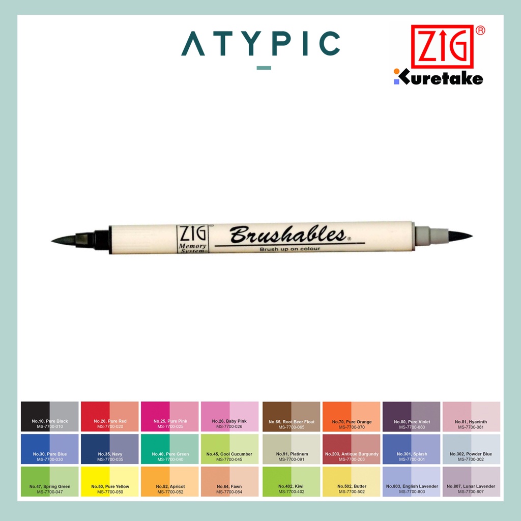 Kuretake Zig Memory System Brushables Brush Pen (Individual) Shopee