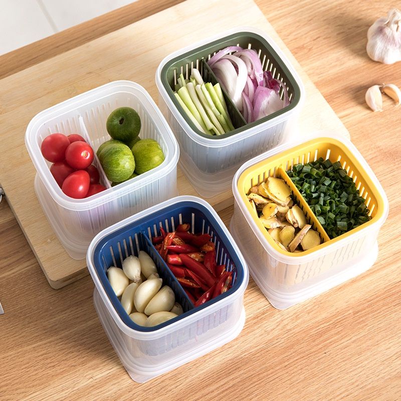 Ginger Garlic Storage Box Drainer container Kitchen Fresh-keep food ...