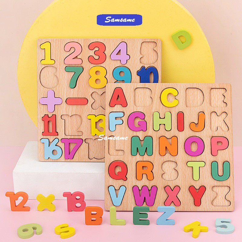 ABC & Numbering & Shape Wooden Puzzle 20cm X 20cm Kid early learning ...