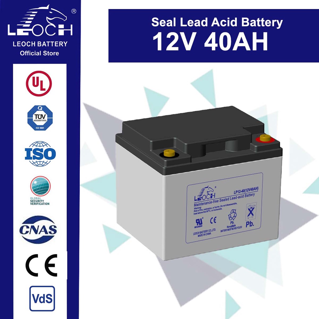 12V 40AH Leoch Sealed Lead Acid Battery LP12-40 For General Purpose ...