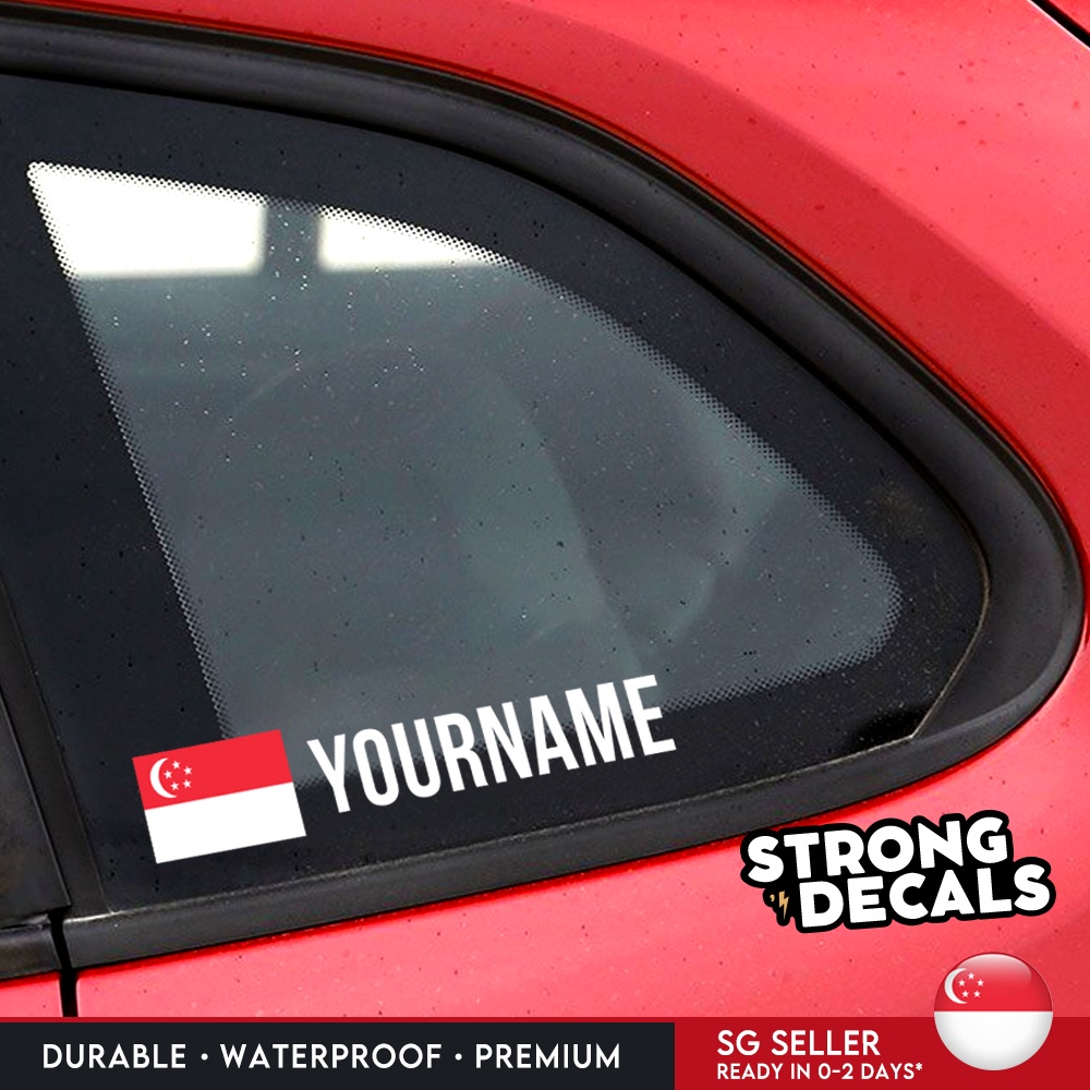 [SG Seller] Singapore Flag Name Decal Sticker NDP Country Shopee