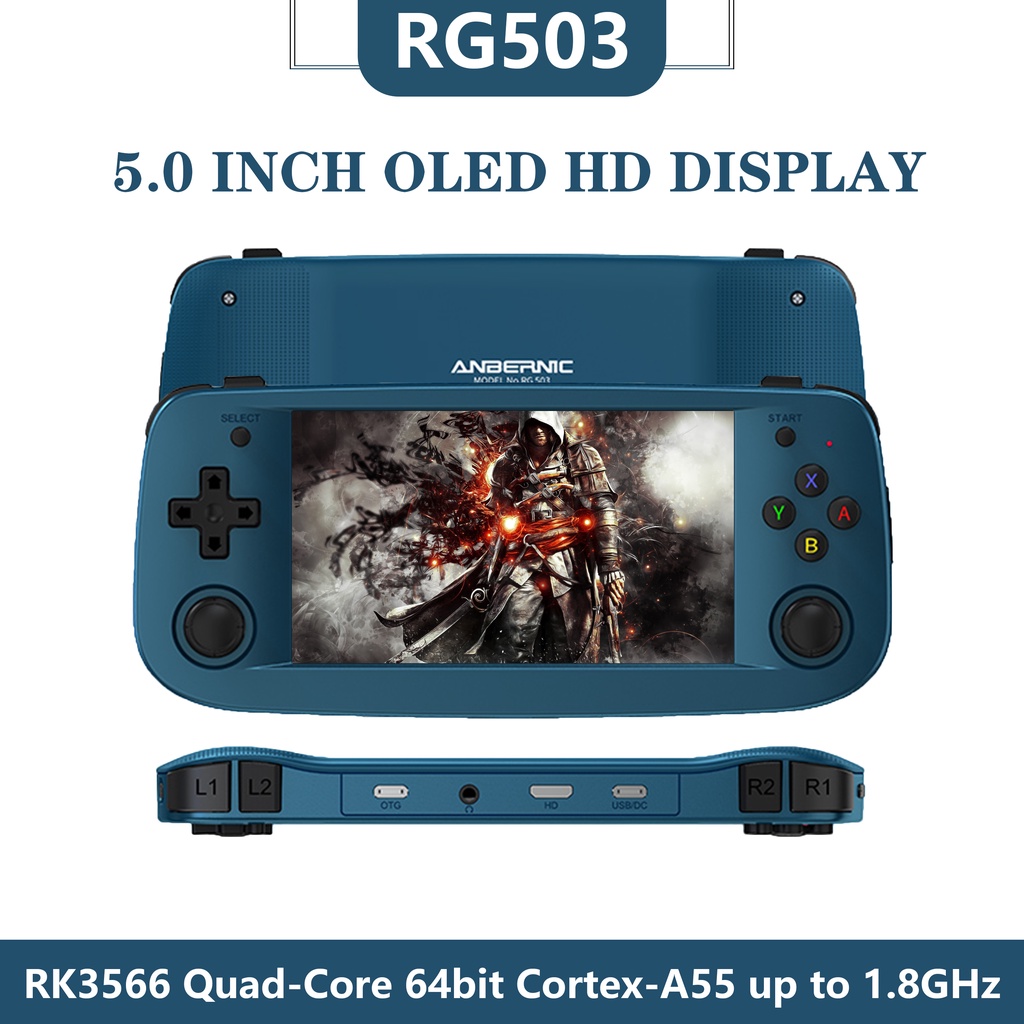 ANBERNIC RG503 4.95 inch OLED Screen Retro Video Handheld Game