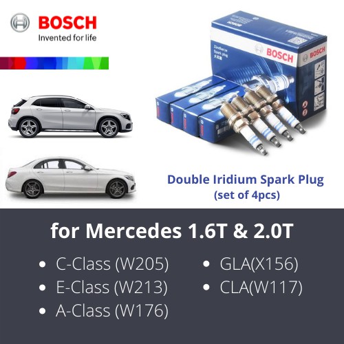 Double Iridium Spark Plugs For Mercedes A B C Cla Gla Glc Set Of