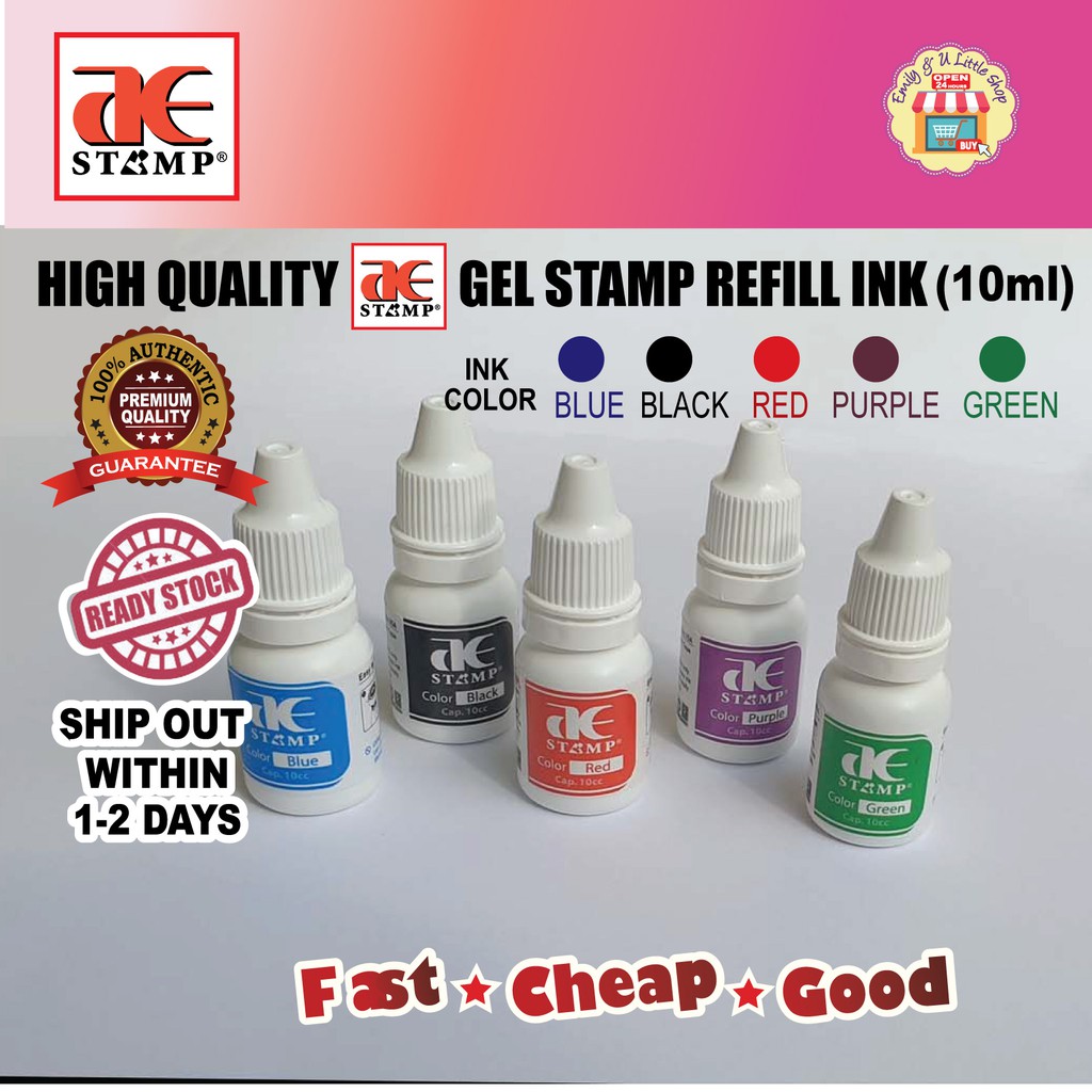 AE stamp Gel Stamp Ink REFILL (10cc/10ml) | Shopee Singapore