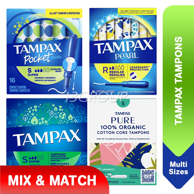 Tampax, Pearl Pocket Tampons, Plastic Applicator, Super Absorbency