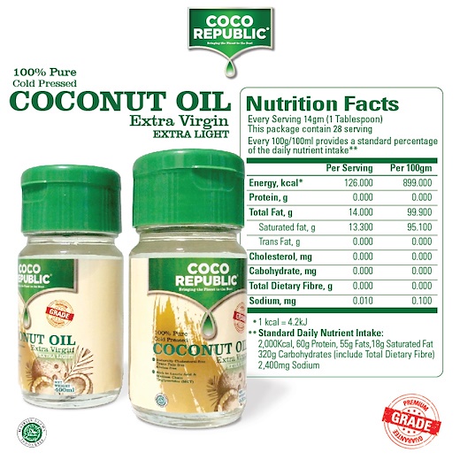 Coco Republic Extra Virgin Coconut Oil, 400 ml (Delivery within 3 working days) Shopee Singapore