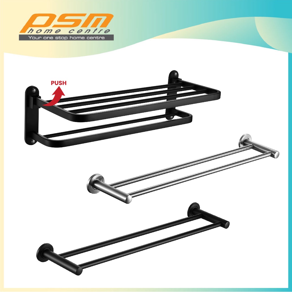 Towel Bar Replacement Parts Set, Stainless Steel Wall Mounted Towel Rail Mounting Hardware 1.37 Inch Square 1.65 Inch Round Bases with Screws for Bathroom Shelving Brackets Shower Curtain Rods