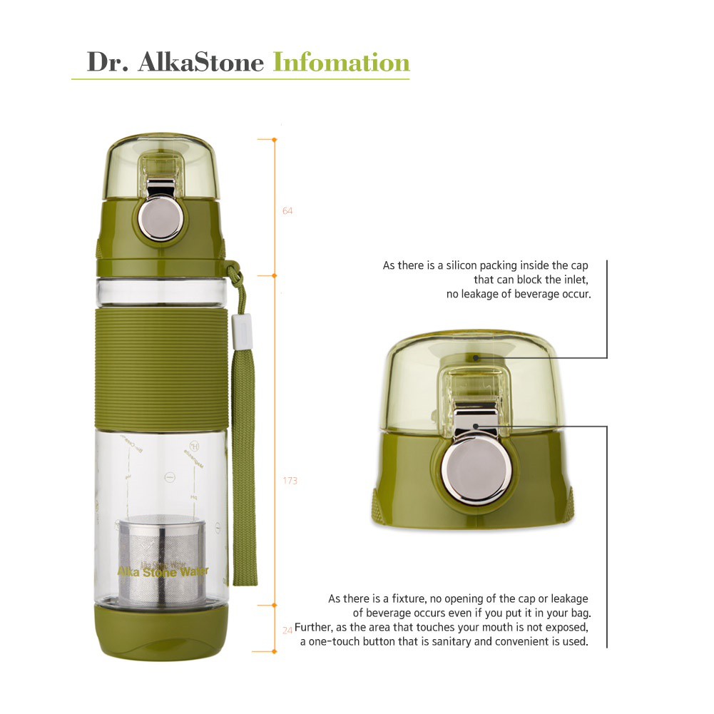 Dr. AlkaStone /600ml Tumbler Ultimate Portable Alkaline Mineral 