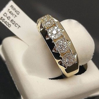 Mens 14kt gold deals diamond ring