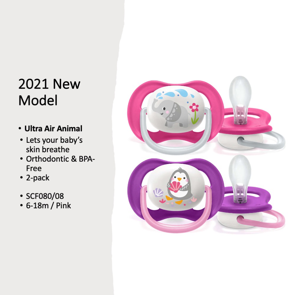Avent Single Girls Ultra Air Pacifier (0-6M | Purple Penguin) main image 1
