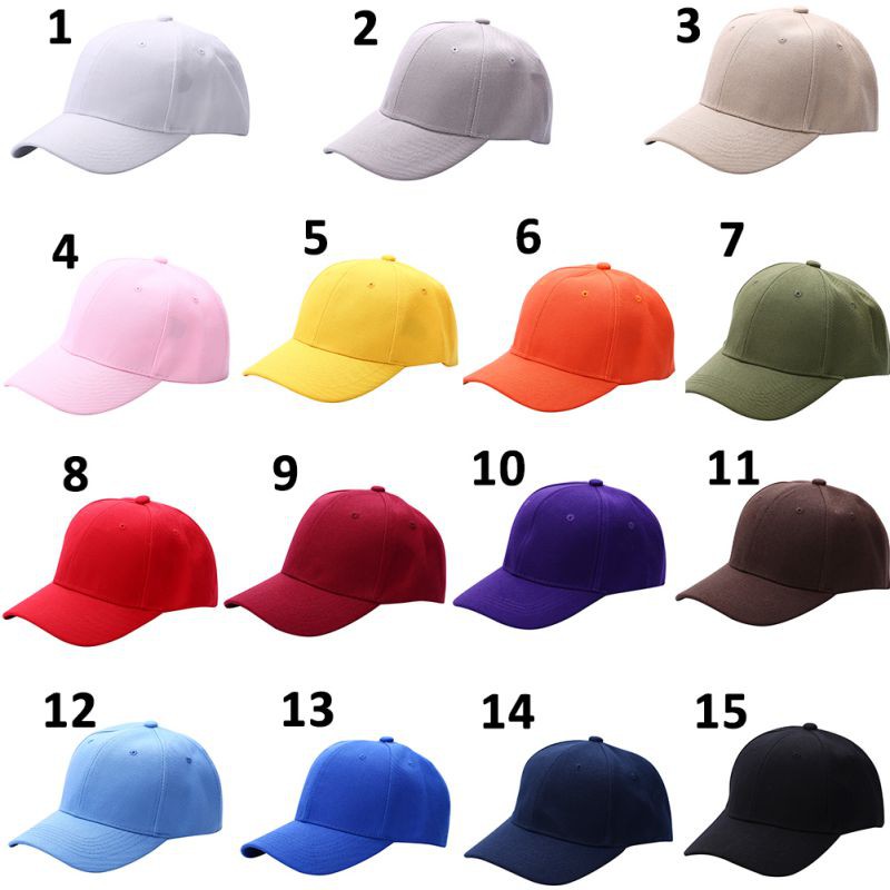 Men Women New Plain Solid Color Baseball Cap Curved Visor Hat ...