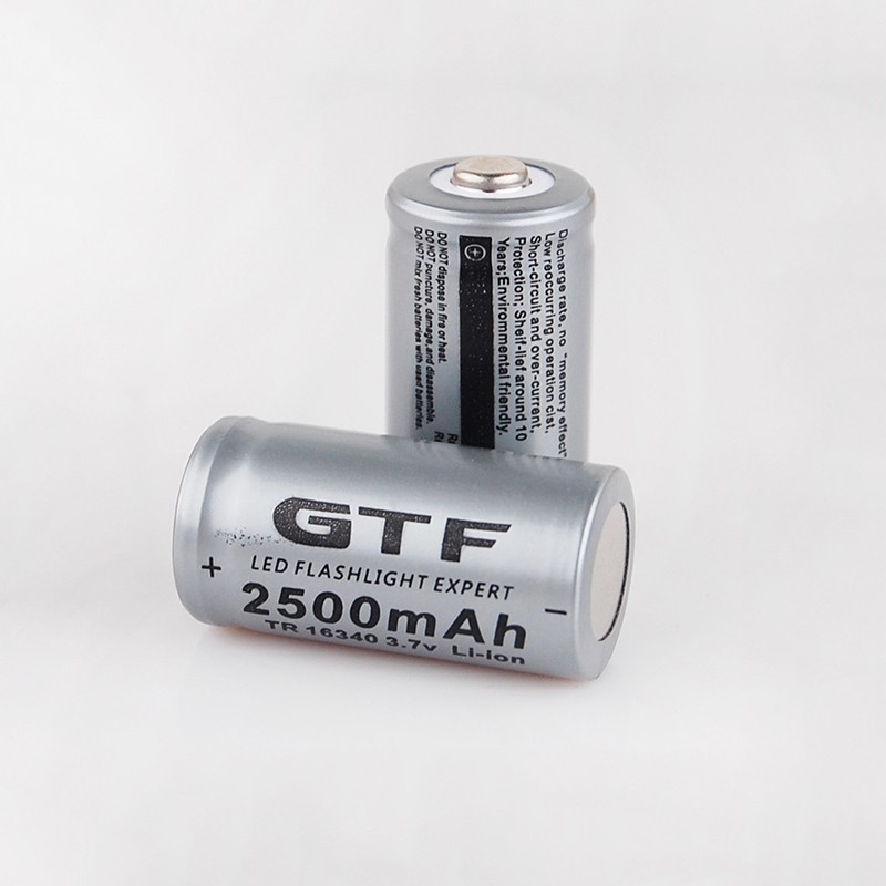 realisticBundled Sale GTF 3.7V 2500mah 16340 Battery CR123A Li ion