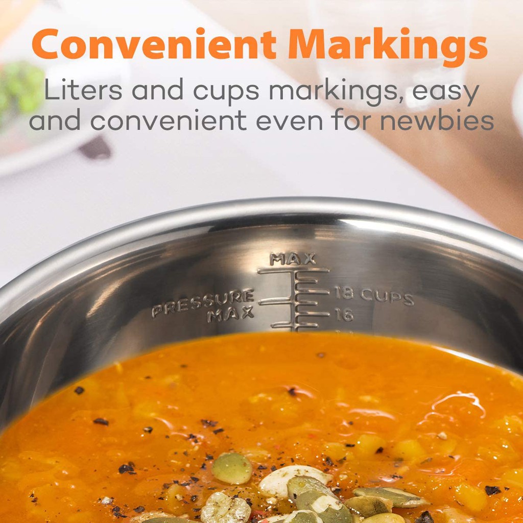 Stainless Steel Inner Pot Replacement Insert Liner Accessory Compatible with Ninja Foodi 6.5 Quart Pressure Cooker Shopee Singapore