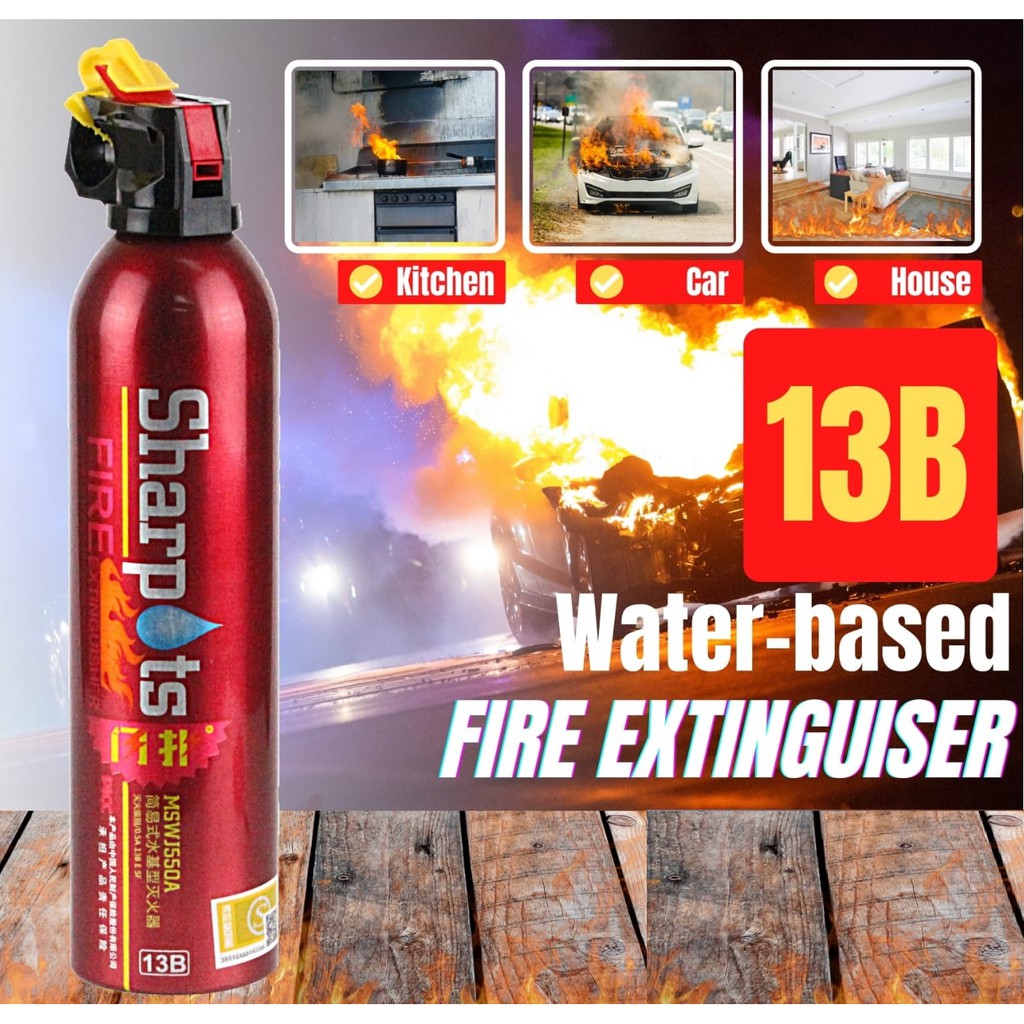 [SG Stock] 550ml Sharpots Fire Extinguisher Water-Based | Shopee Singapore