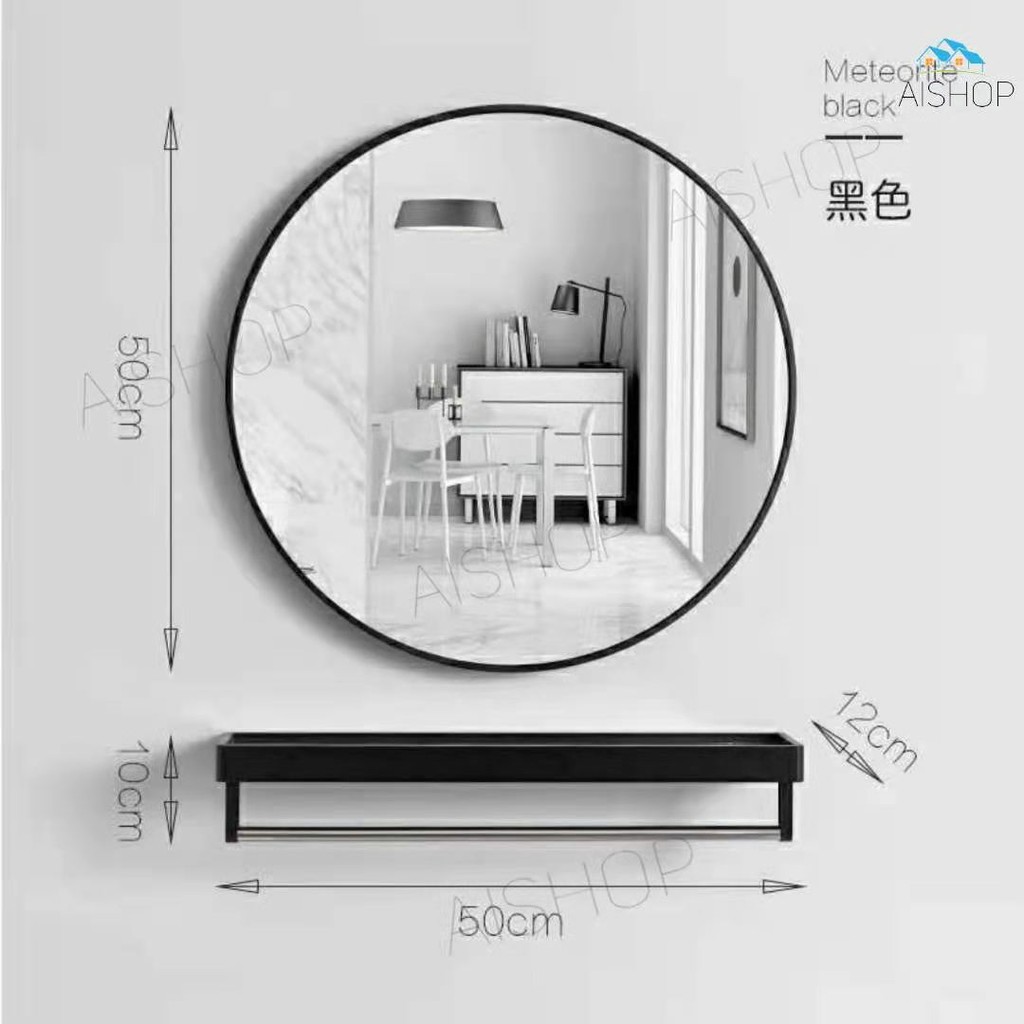 [SG Seller]Bathroom hanging round mirror with shelf | Shopee Singapore
