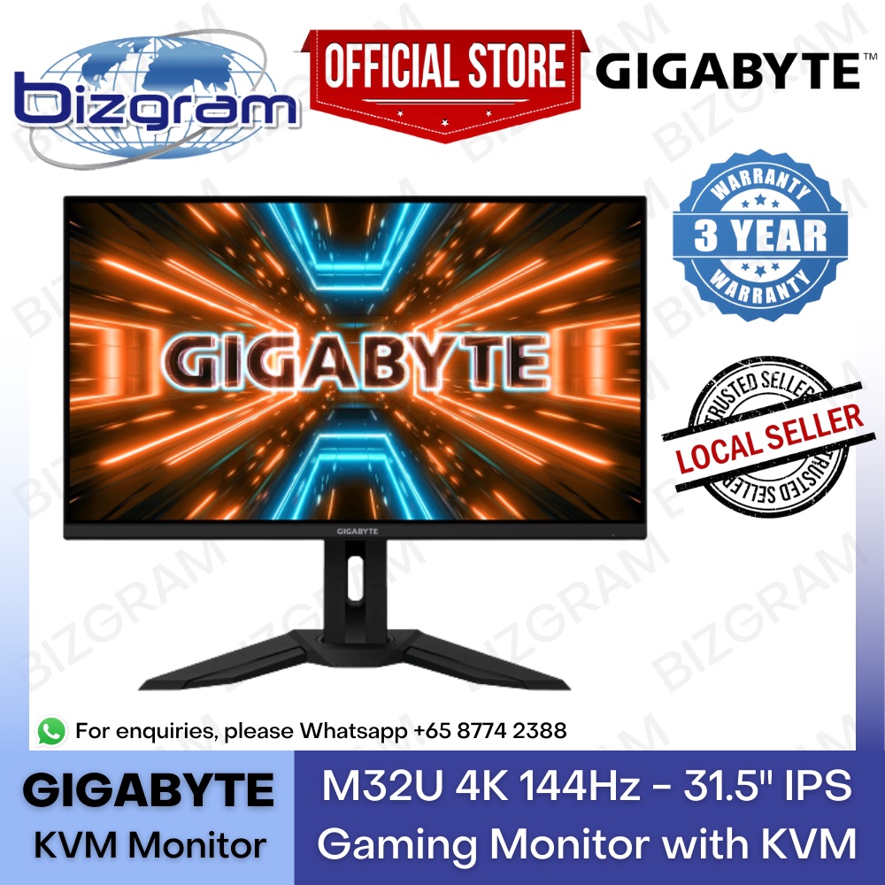 (NEW) Gigabyte M32U 4K 144Hz 31.5" IPS Gaming Monitor with KVM M32U
