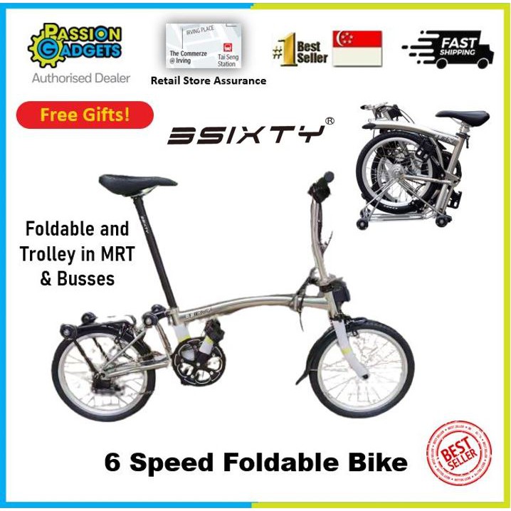 SGSeller LATEST 3Sixty 6Speed Foldable 360 Bike Compact Bicycle