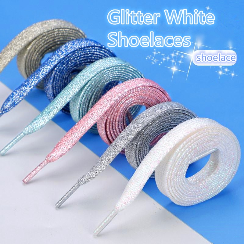 NEW Fashion Glitter Shoelaces Colorful Flat Shoe laces for Athletic