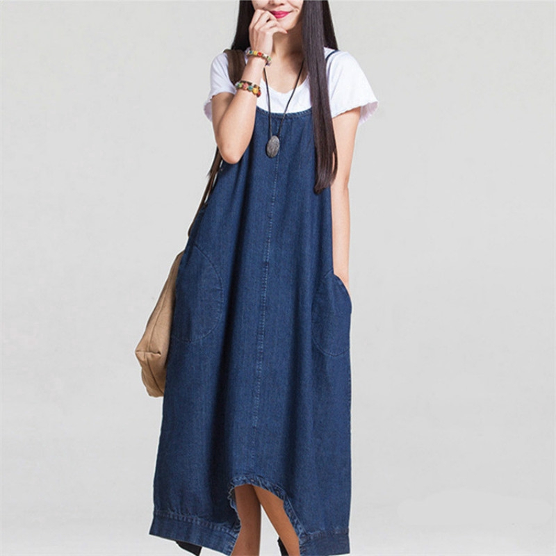 Denim Cotton Long Overalls Spring and Summer Korean Women's Large Size ...