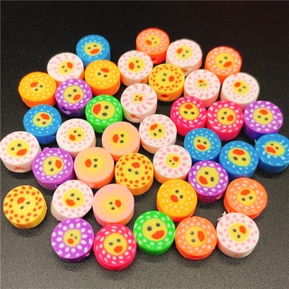 10mm 20pcs Polymer Clay Beads Smiley Animal Sunflower Heart Shape Christmas  For Jewelry Making