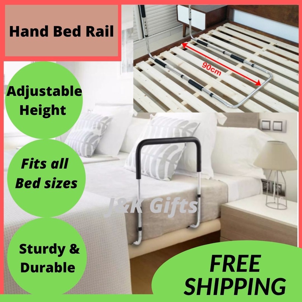 Height Adjustable Hand Bed Rail for Elderly Senior with Anchor Strap