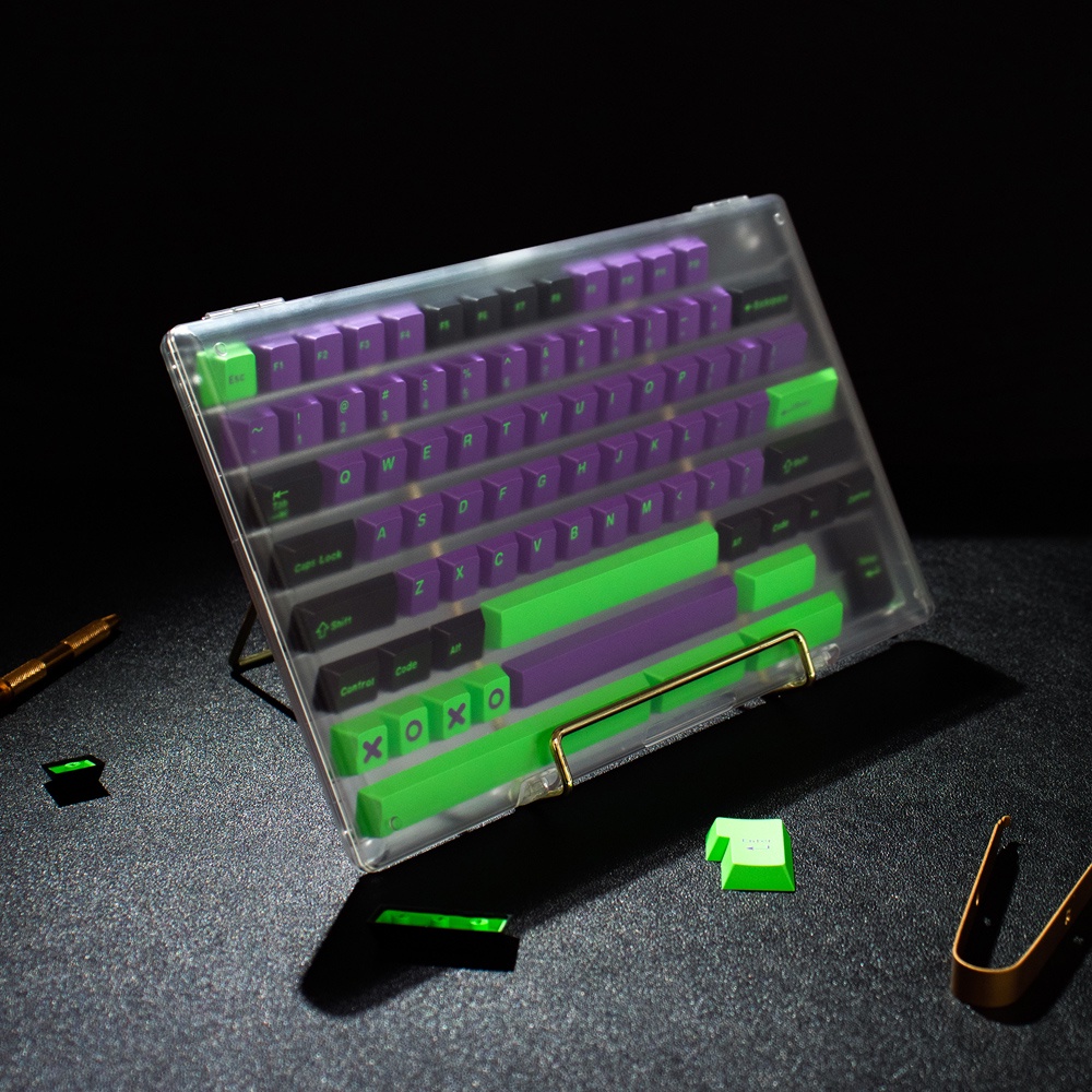 [Blue Sky] frosted keycap case Plastic transparent stackable storage