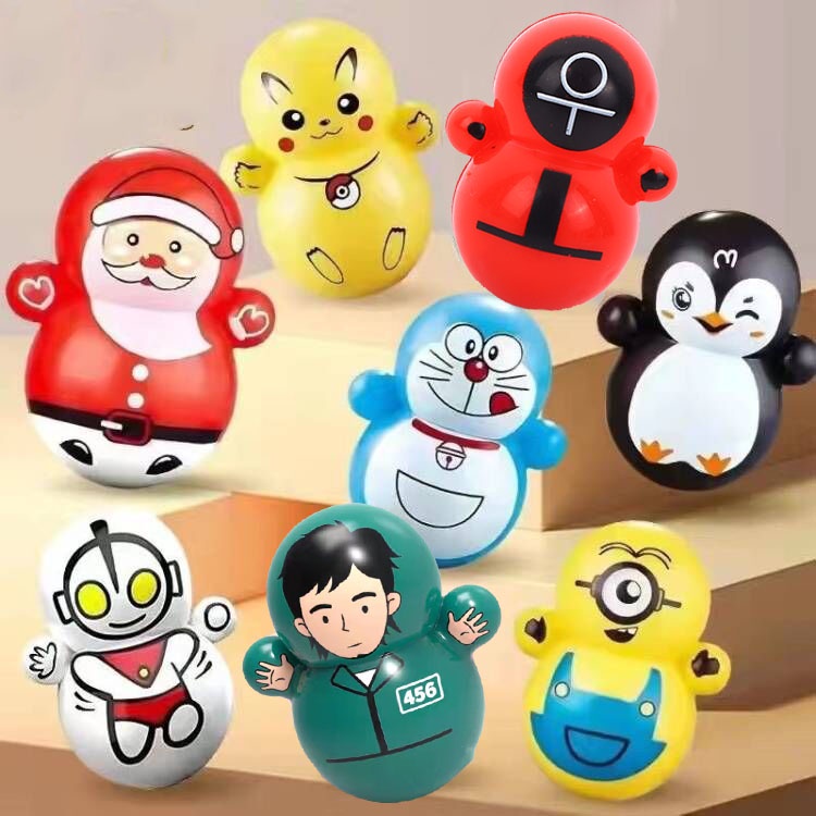 Squid Game Tumbler Dolls Adult Stress Relief Toy Stress Reliever Tiktok Kids Toy Desktop Ornaments