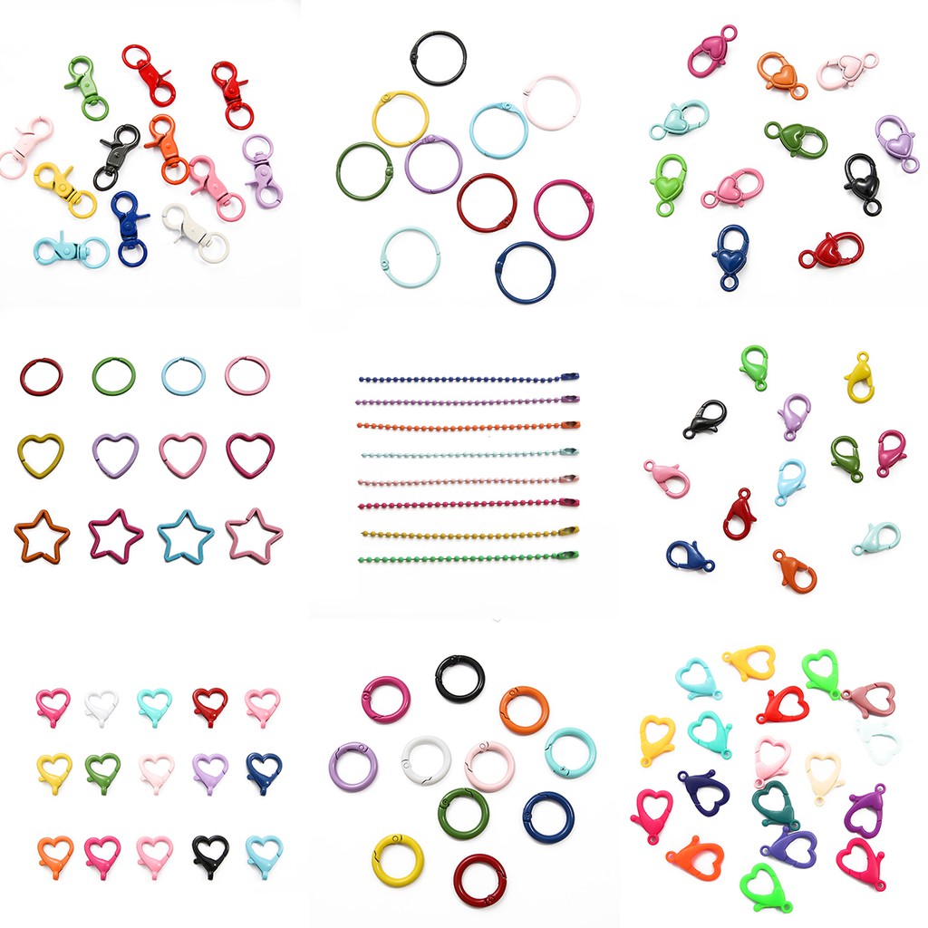 4-10Pcs Colorful Lobster Clasp Clips Keychain Connectors DIY Jewelry Accessories