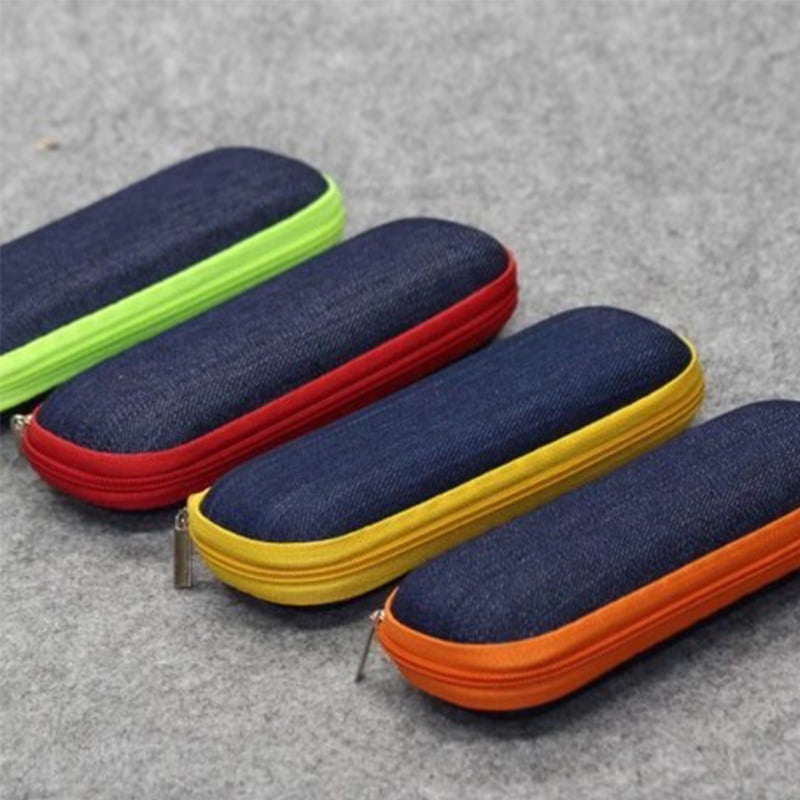 (1 PCS) Spectacles Jean Zip Case Small Frame Casing Glasses Storage ...