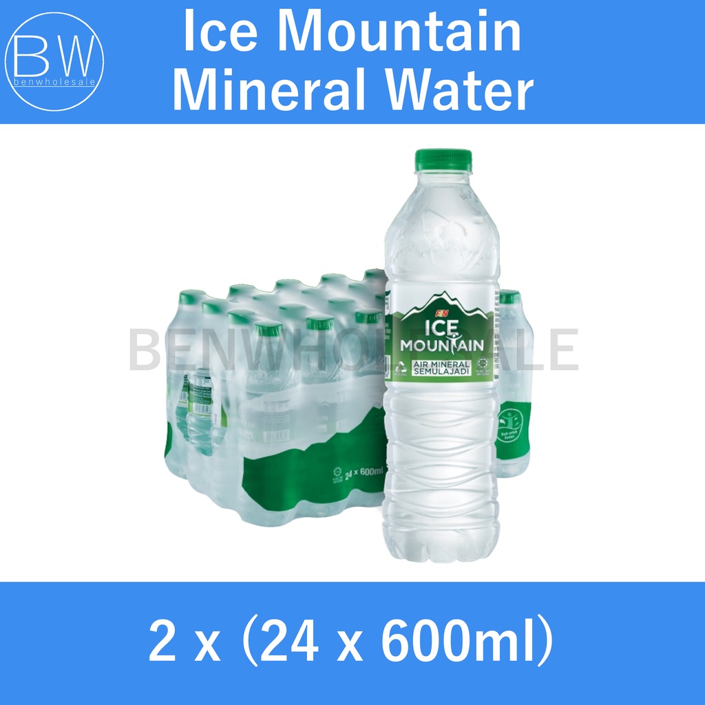 Ice Mountain Mineral Water (2 Carton Bundle) 24 x 600ml / 12 x 1.5L ...