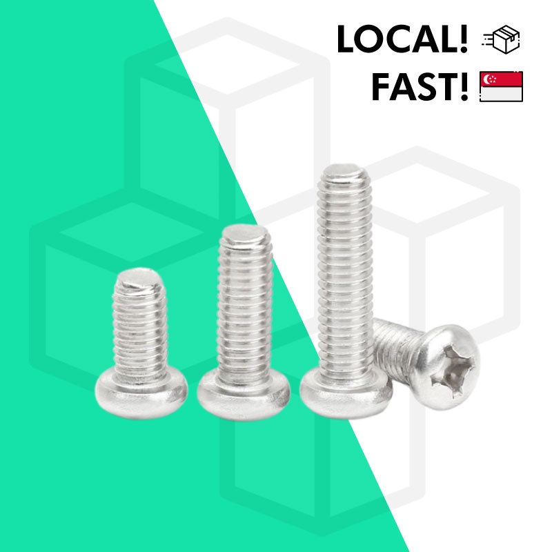 [SG STOCK] M3 M4 M5 Screw - Stainless Steel - Philips Round Head