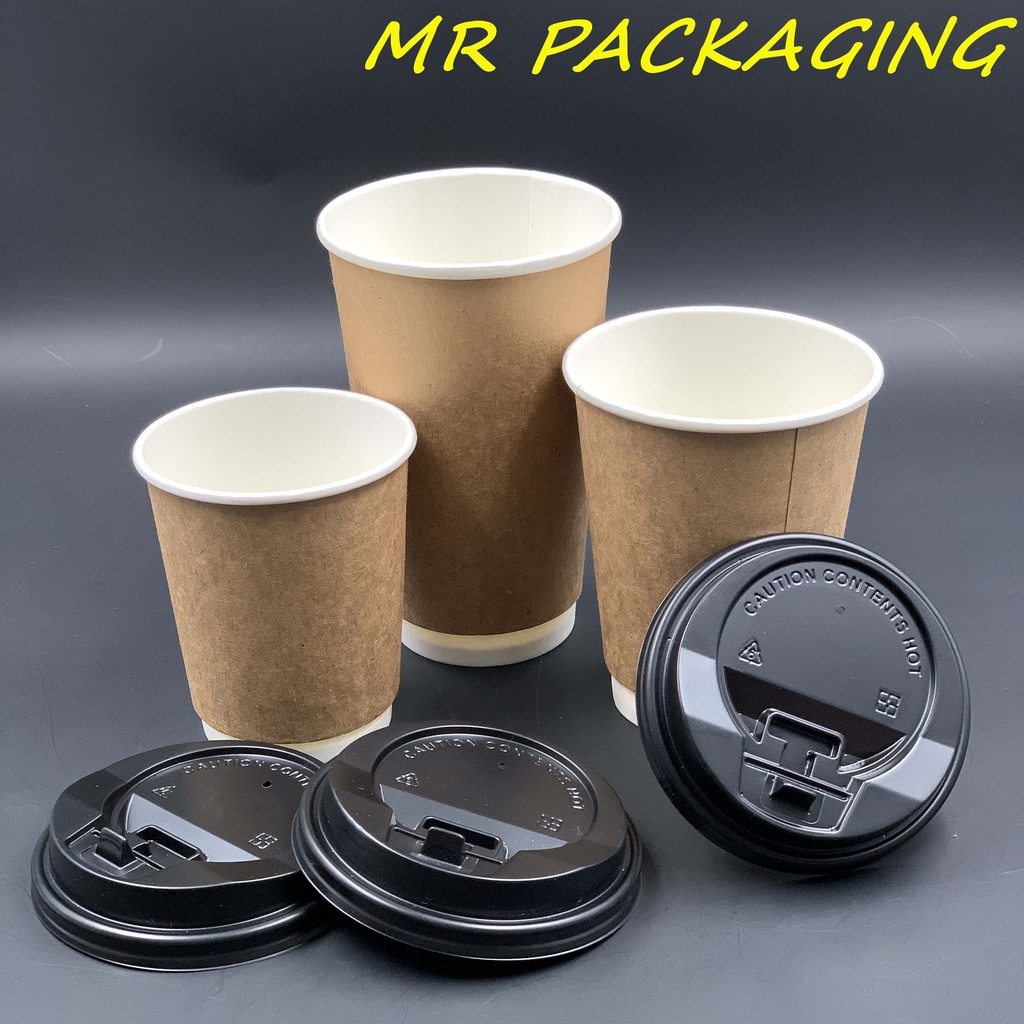 Paper Cup 8oz / 12oz / 16oz / Lid Single Double Wall Ripple Disposable ...