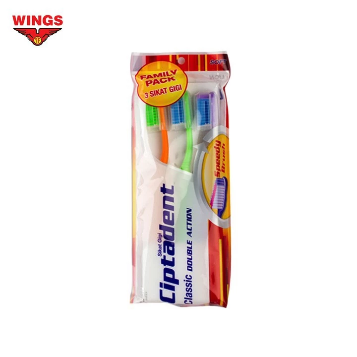 Ciptadent Sikat Gigi Classic Double Action Soft Pack Isi 3 Pcs - Gambar 3