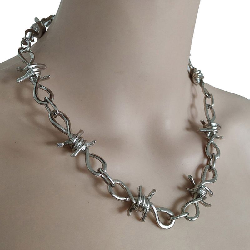 Mens barbed sale wire necklace