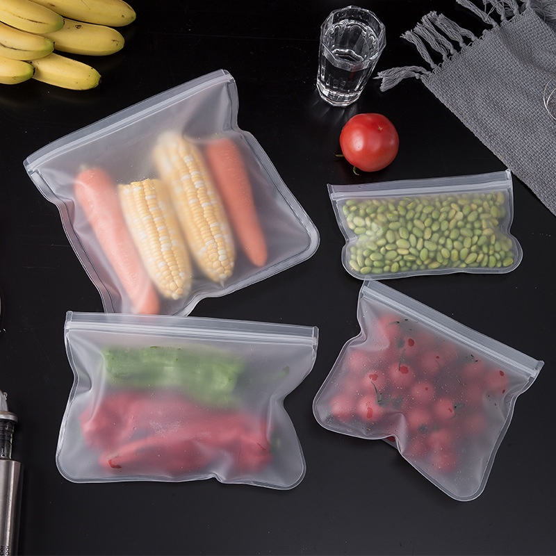 Reusable Fresh keeping Bag PEVA Silicone Food Storage Bag Leak Proof Top Zip Lock Bags Shopee Singapore