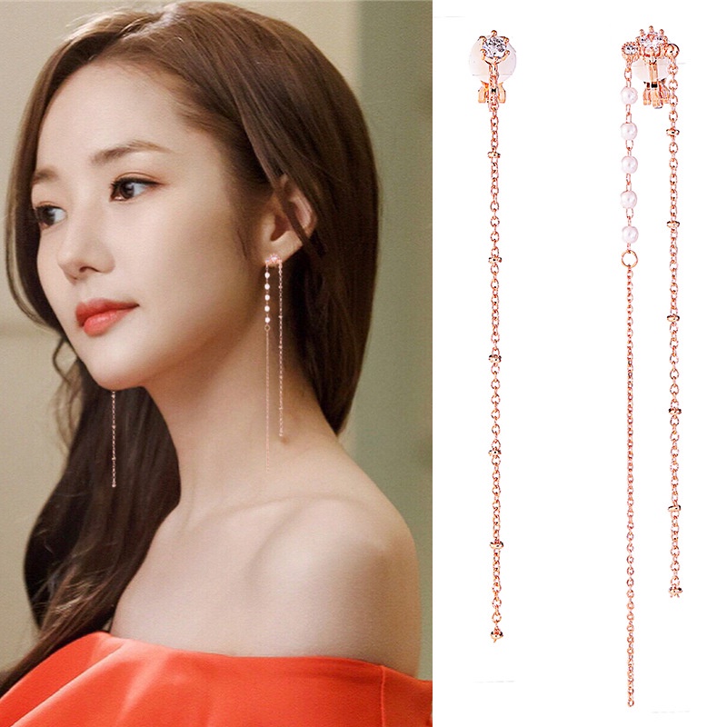 The girl with the clearance tassel earrings