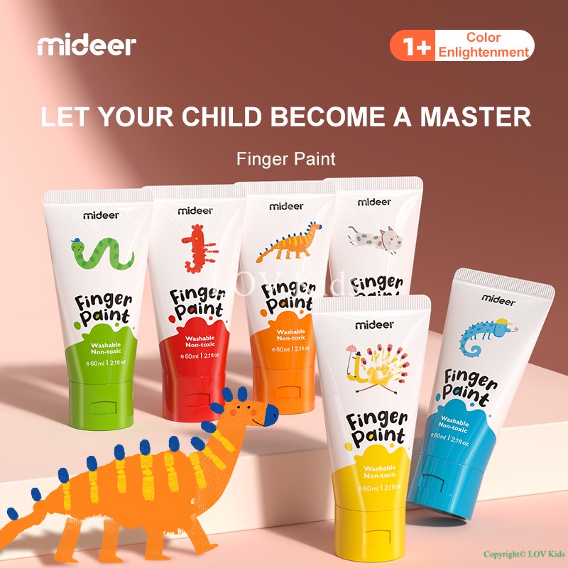 MiDeer Finger Paints For Toddlers Non Toxic,Washable Finger Paint Toy Set For Kids,Art Supplies