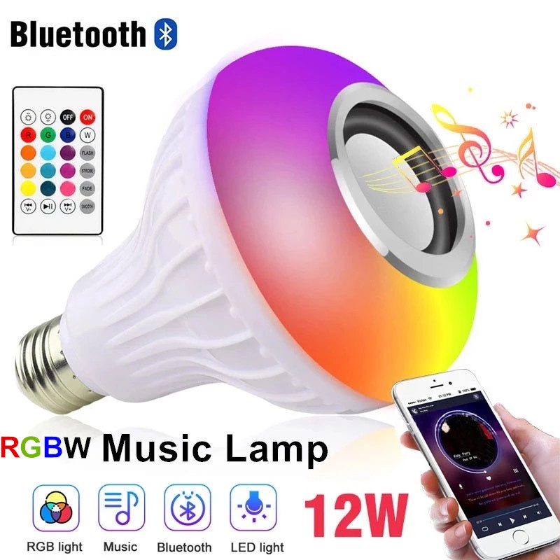 E27 LED Bluetooth Speaker Light Bulb /RGB Wireless Smart Music E26