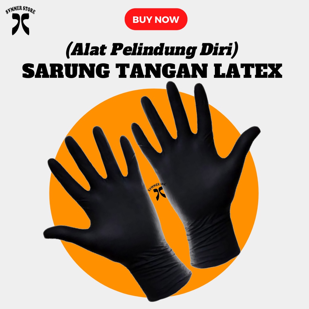 Shamrock LATEX POWDER FREE GLOVES BLACK Original Rubber GLOVES