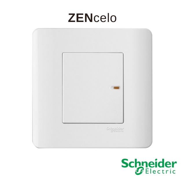 Schneider Zencelo 16ax 1g 1w Full Flat Switch Wo Indicator White