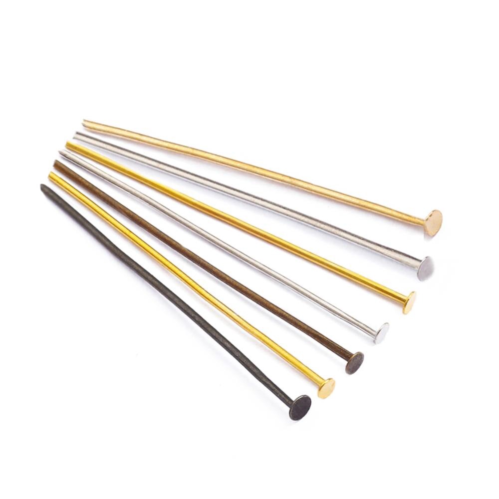 [200+pcs] Flat Head Pins 16 20 30 35 40 45 50 mm Headpins For Jewelry Findings Making DIY