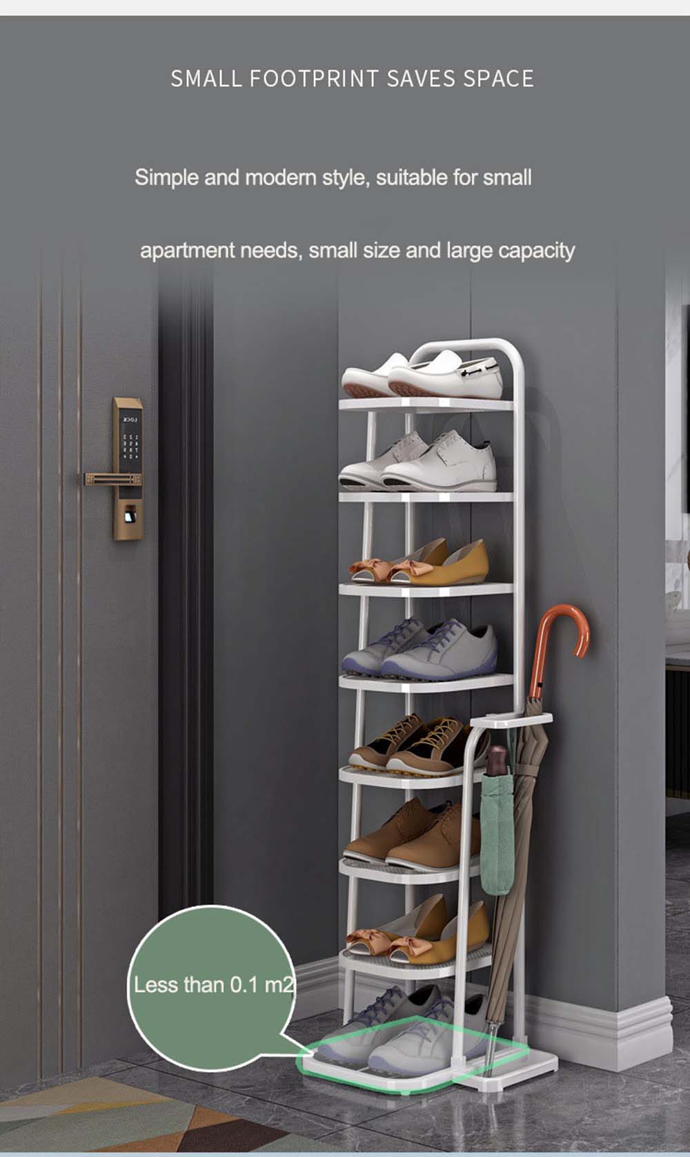 5 Layer Minimalist Enhanced Edition Iron Shoe Rack Storage Upgraded ...