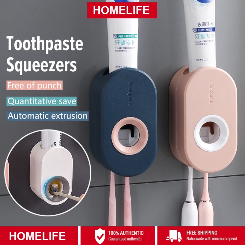 [SG Seller] Adhesive Automatic Toothpaste Squeezer Set Wallmounted