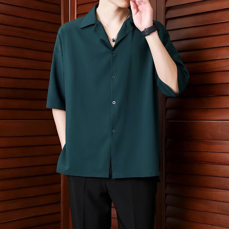 thin short sleeve button up