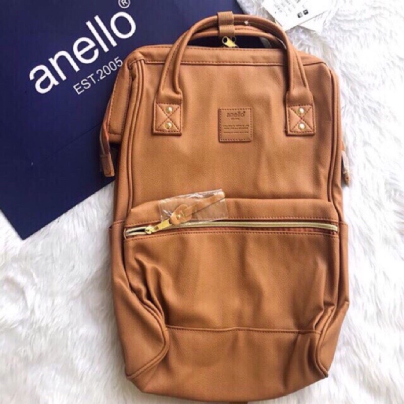 fashion Korea anello backpack leather waterproof Shopee Singapore
