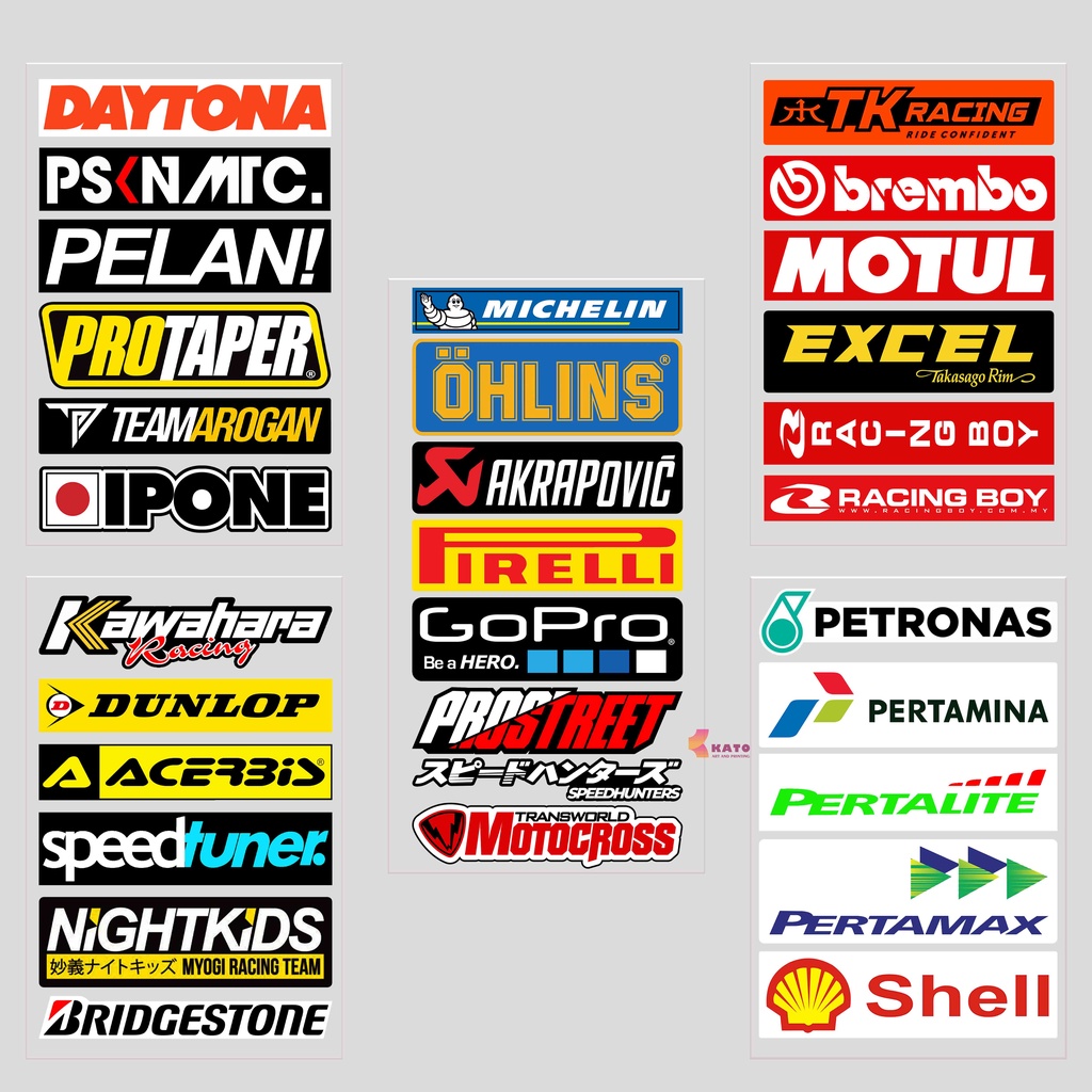 Racing Motorcycle Stickers Vinyl Material Sponsor Stickers Honda Yamaha ...