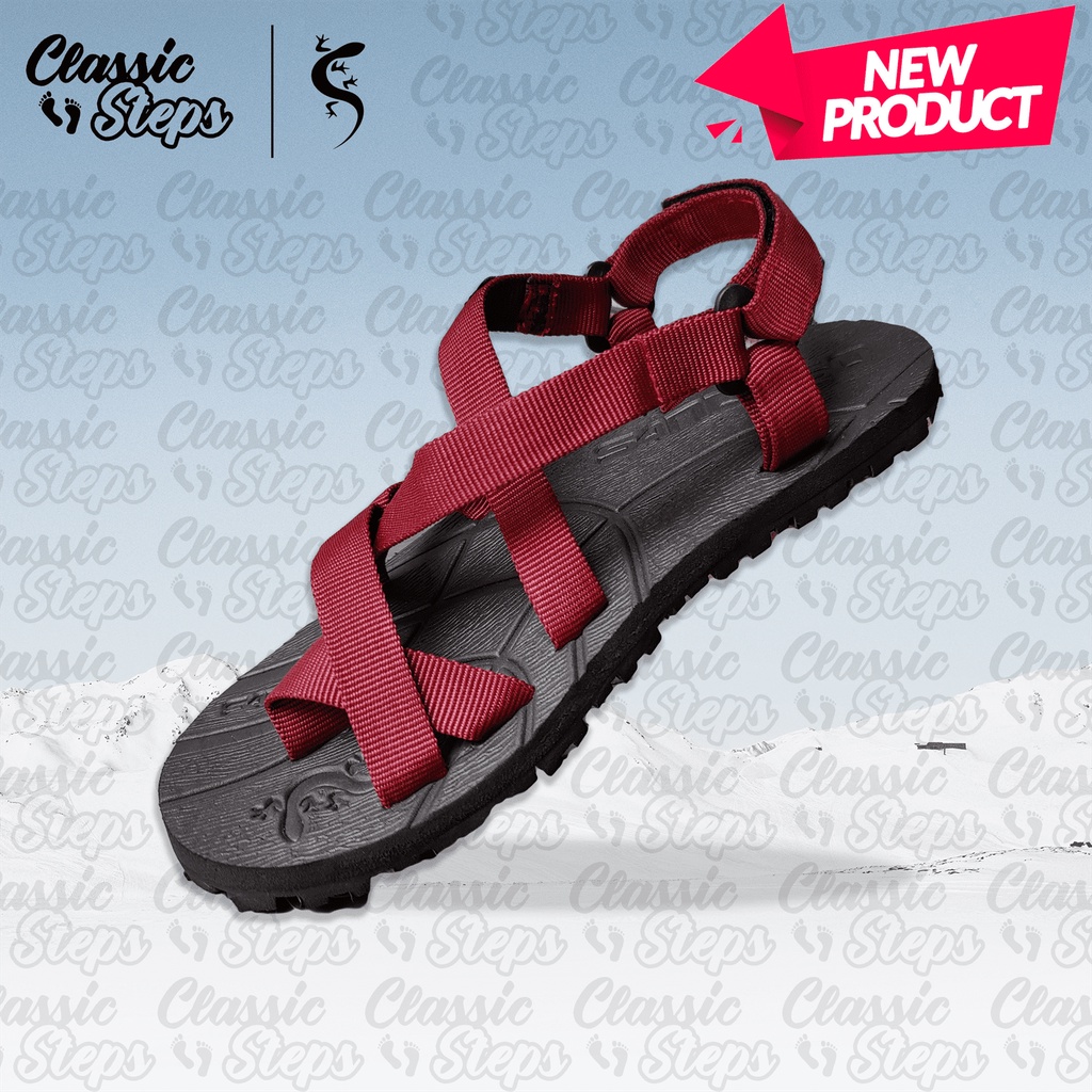 Classic Steps X Sandugo - Adventure Sandals (Maroon) | Shopee Singapore