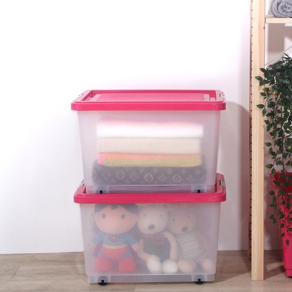 Algo 55L PP Stackable Organization Storage Container with Wheels 55L ...