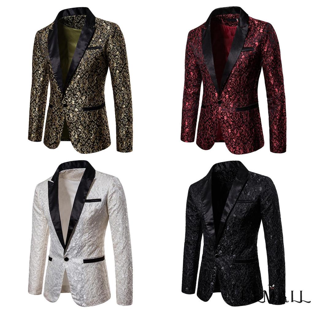 Mens black sale floral blazer