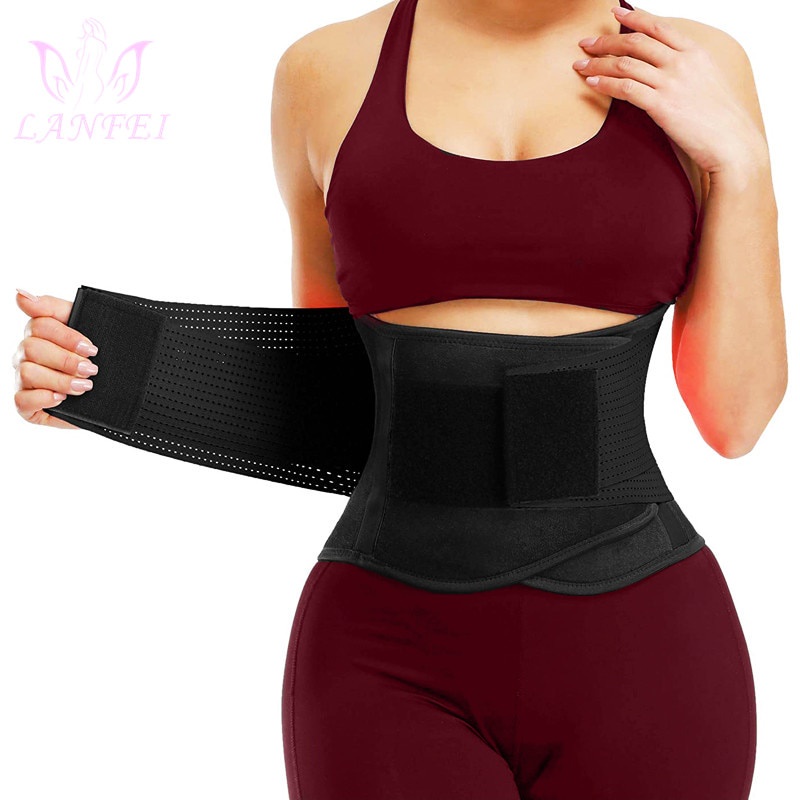 LANFEI Women Sauna Belt Waist Trainer Tummy Control Waist Cincher Trimmer Workout Slim Fat Burning Sport Girdle Shopee Singapore